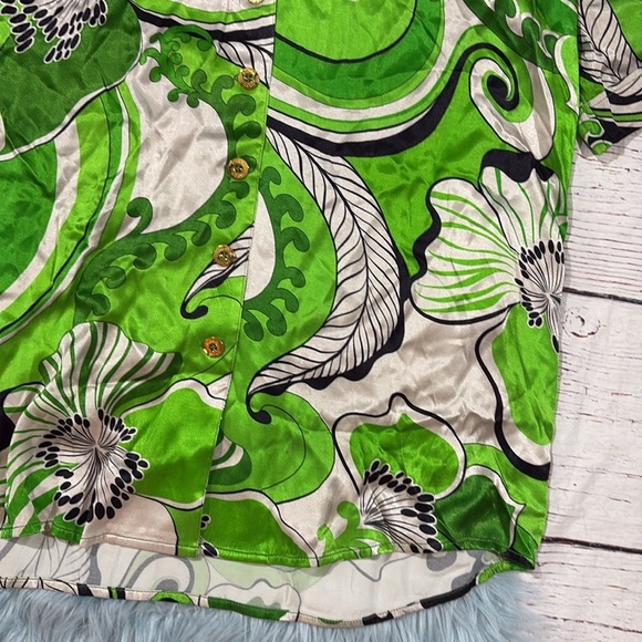 CIN CIN  Troppo Bowling Button Down Paisley Floral Shirt Fern - Picture 8 of 11